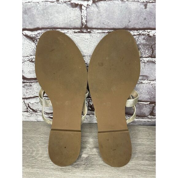 Via Spiga Metallic Silver Leather Toe Post Slides Sandals Women’s Sz 10M US/40EU - Picture 11 of 16